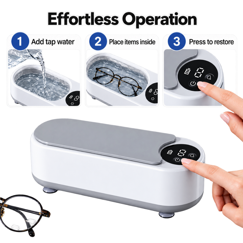 Brilliantly Clear Ultrasonic Jewelry Cleaner - Ozerty