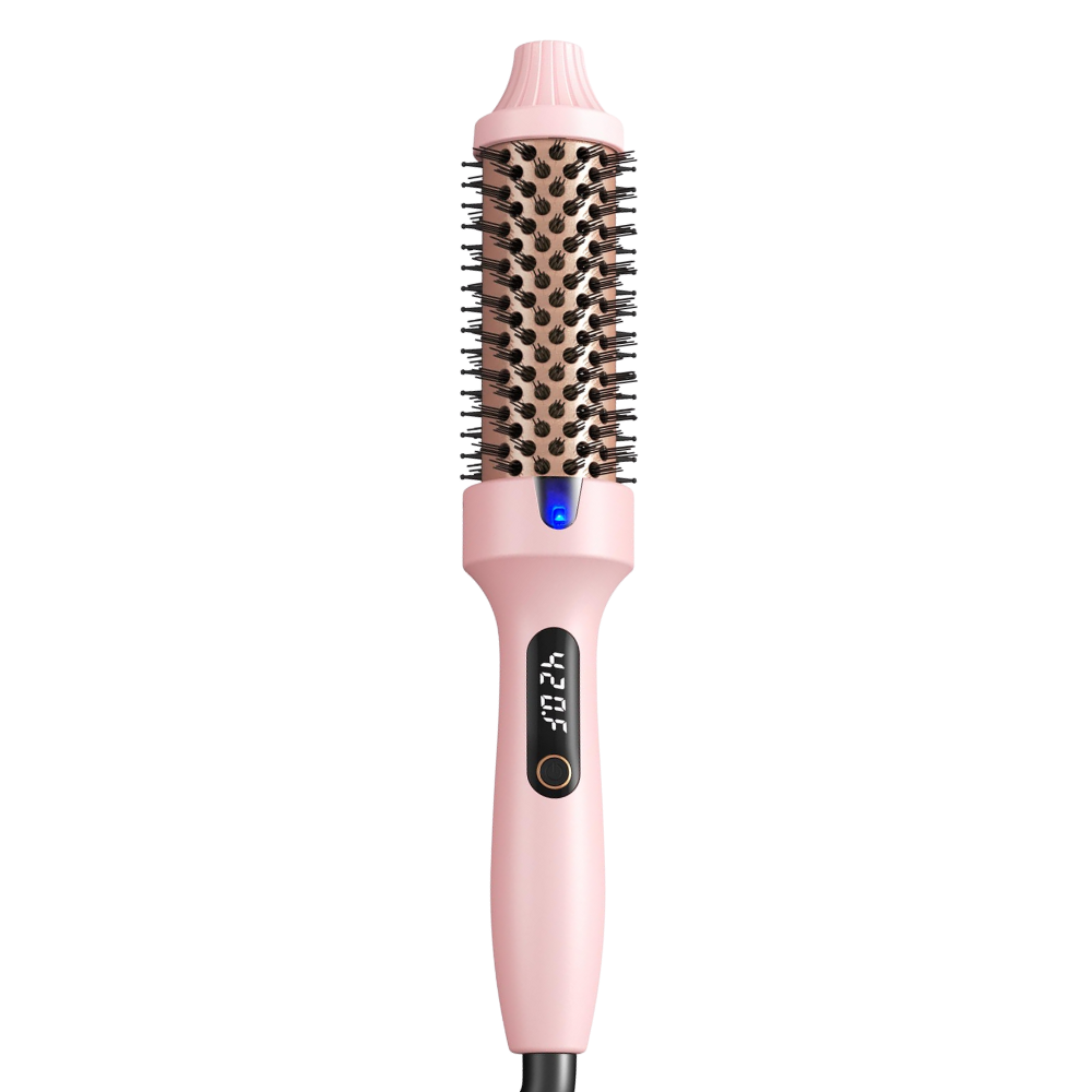 3-in-1 Heated Round Brush -Pink - Ozerty