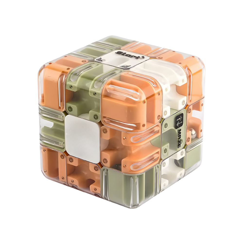 Brain Builder Maze Cube -Green Orange - Ozerty