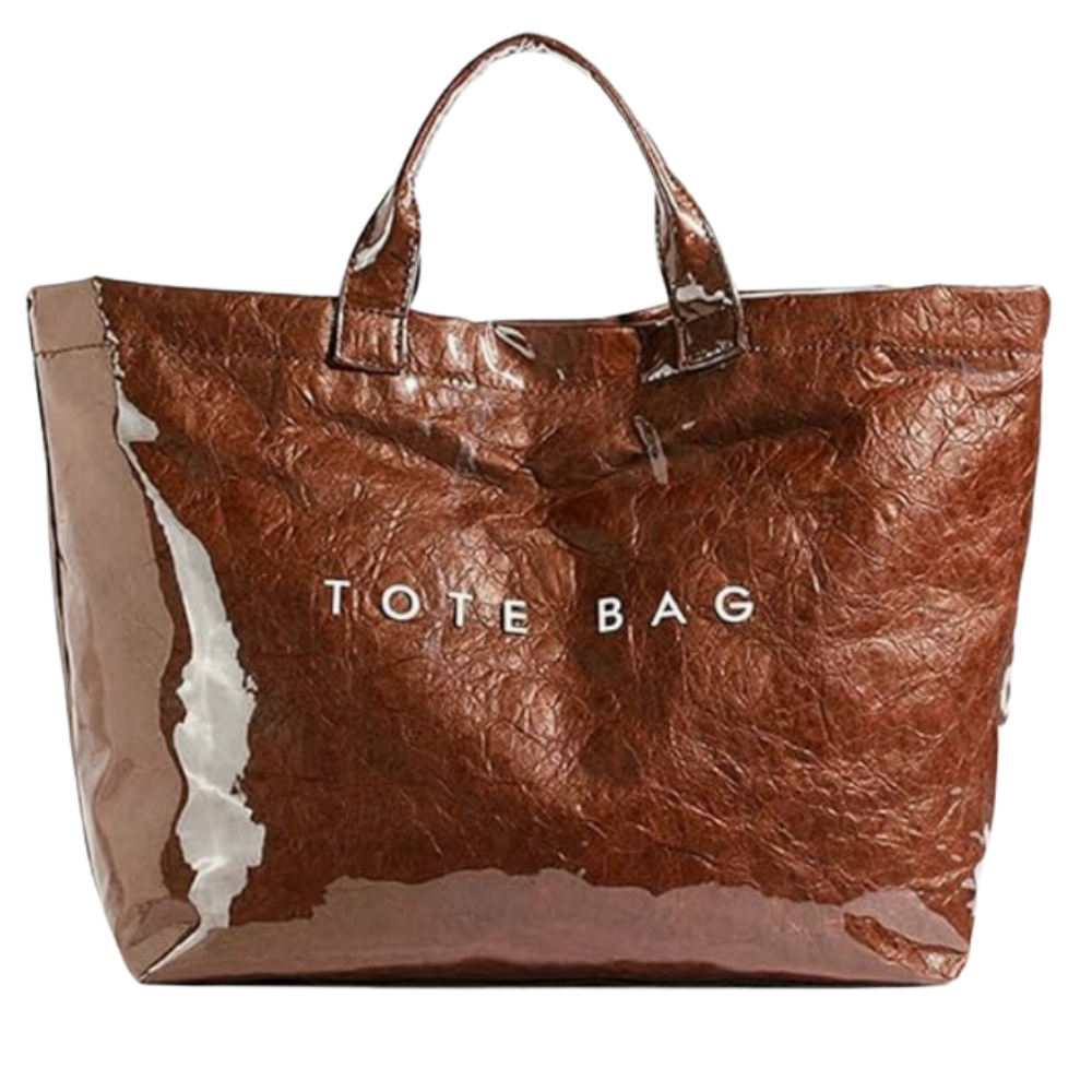 Classic Large Waterproof Tote Bag -Coffee - Ozerty