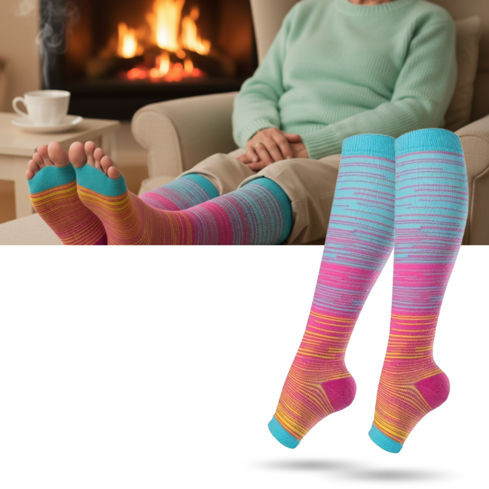 Elastic Open Toe Compression Sock - Ozerty