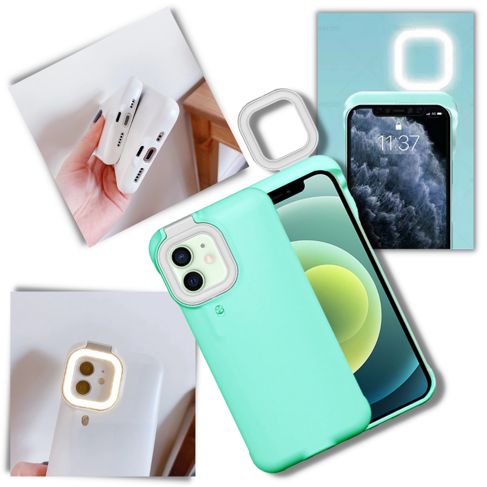 Flashlight Case Selfie Light Case Cellphone Case Ring Light For Iphone 11 Pro Max Transparent Selfie Flashlight Case Selfie Light Case Cellphone Case Ring Light For Iphone 11 Pro Max Transparent Selfie