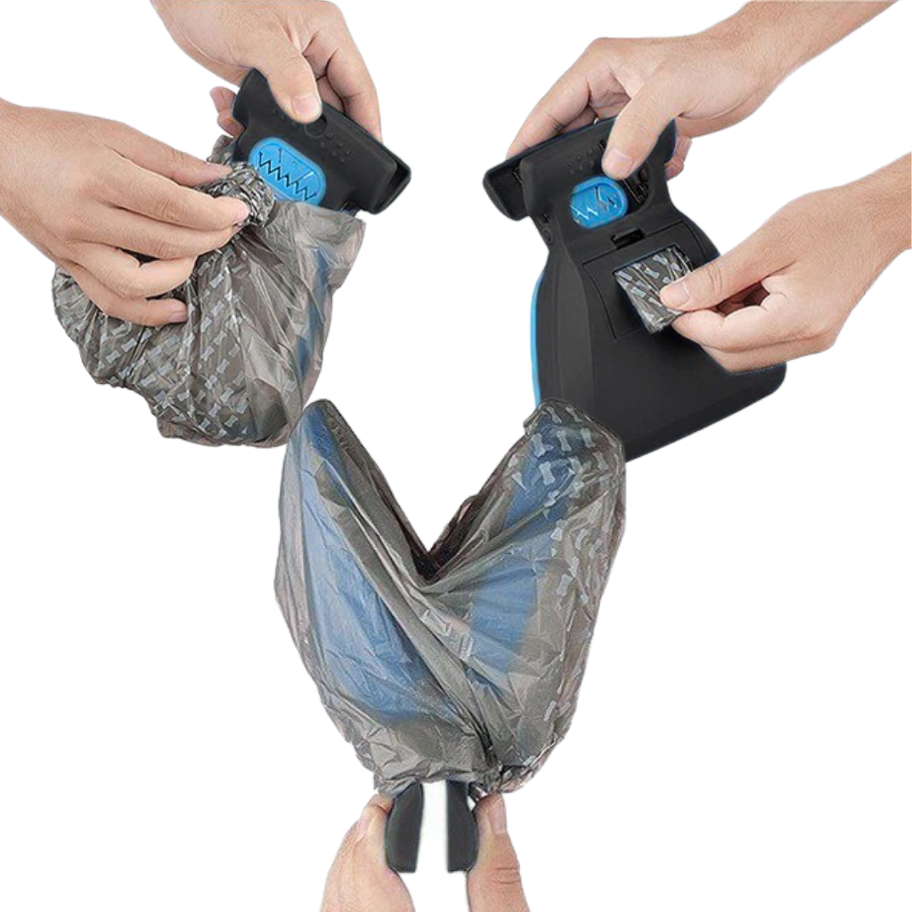 Foldable dog poop scoop with bag dispenser
