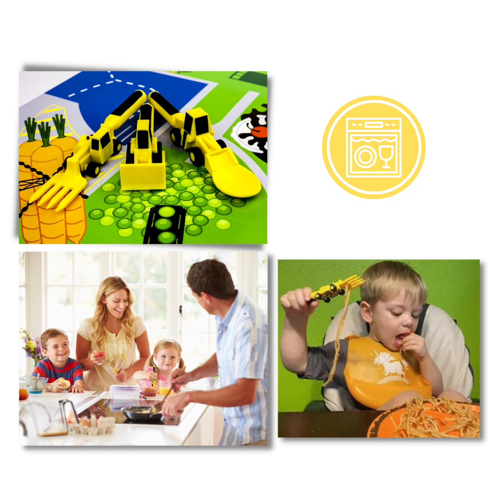 Creative Constructive Eating Plate and Utensils Set - Ozerty