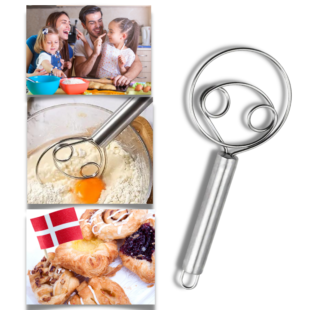 Effortless Stainless Steel Danish dough whisk - Ozerty