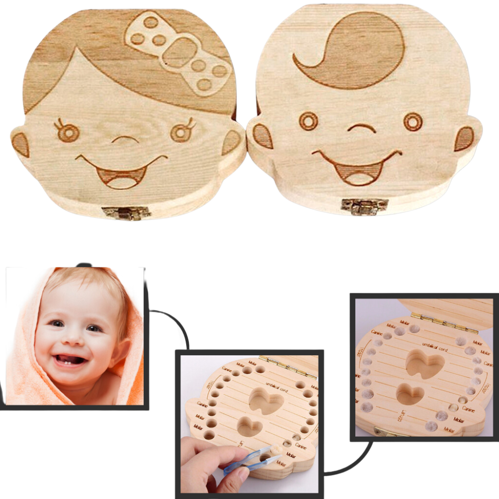 Wooden Baby Teeth Box