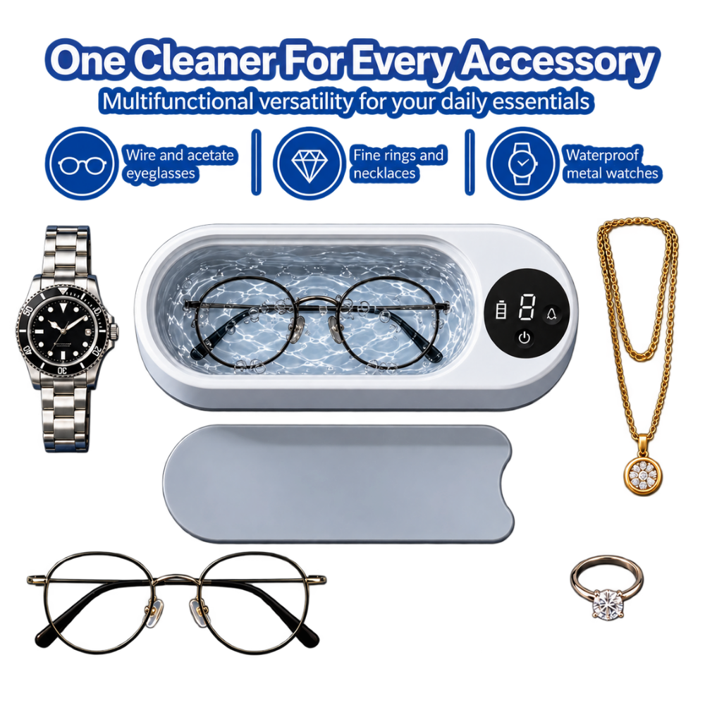 Brilliantly Clear Ultrasonic Jewelry Cleaner - Ozerty