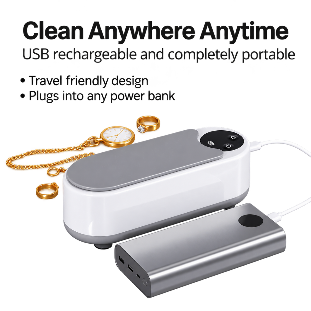 Brilliantly Clear Ultrasonic Jewelry Cleaner - Ozerty