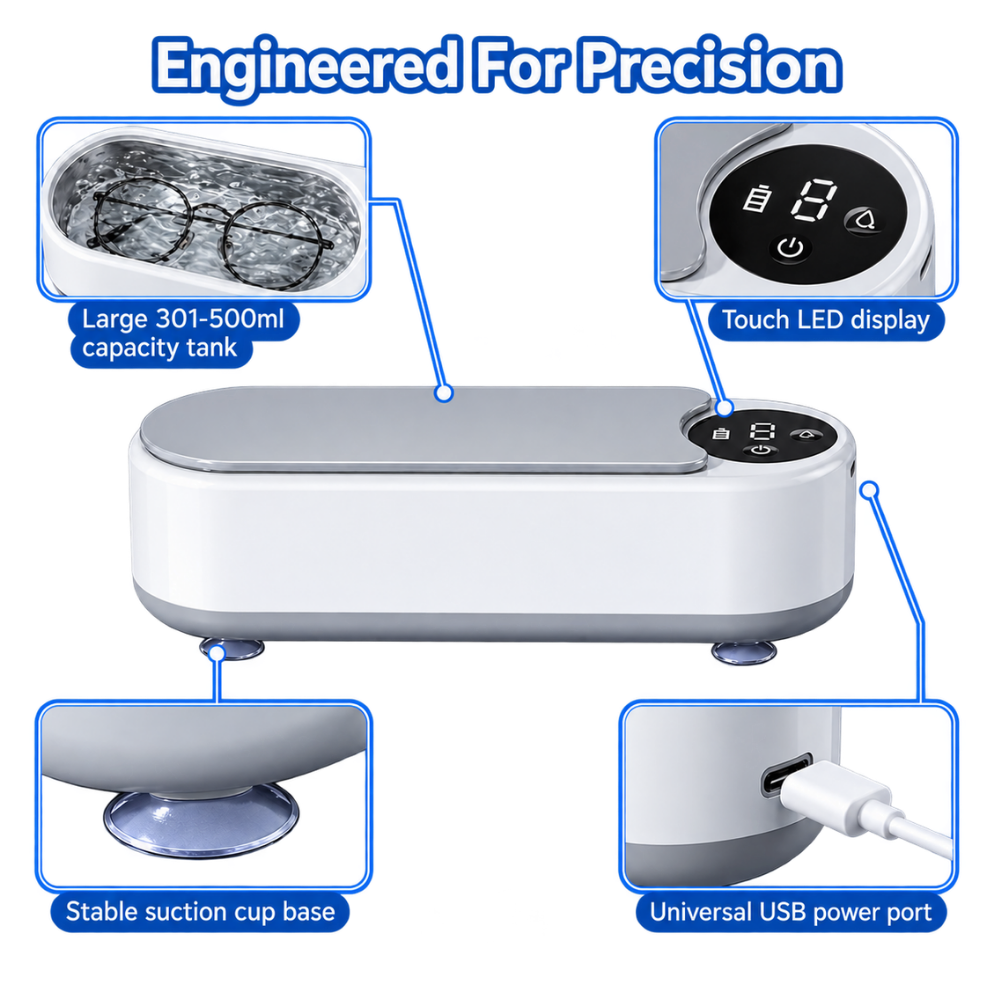 Brilliantly Clear Ultrasonic Jewelry Cleaner - Ozerty