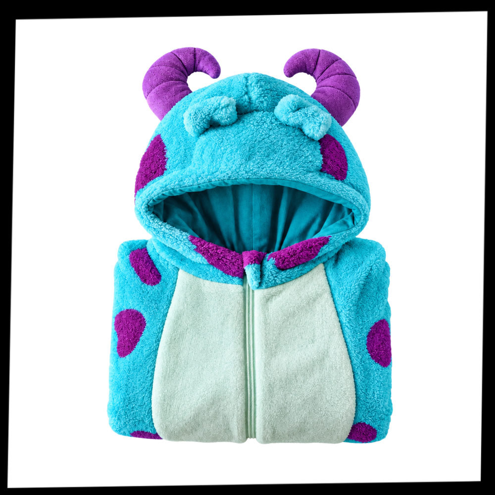 Cozy Horned Baby Monster Costume Jumpsuit - Ozerty