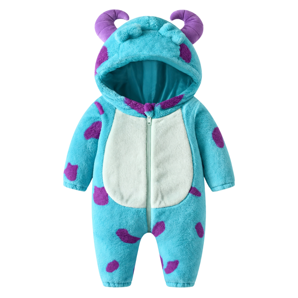 Cozy Horned Baby Monster Costume Jumpsuit -XXL - Ozerty