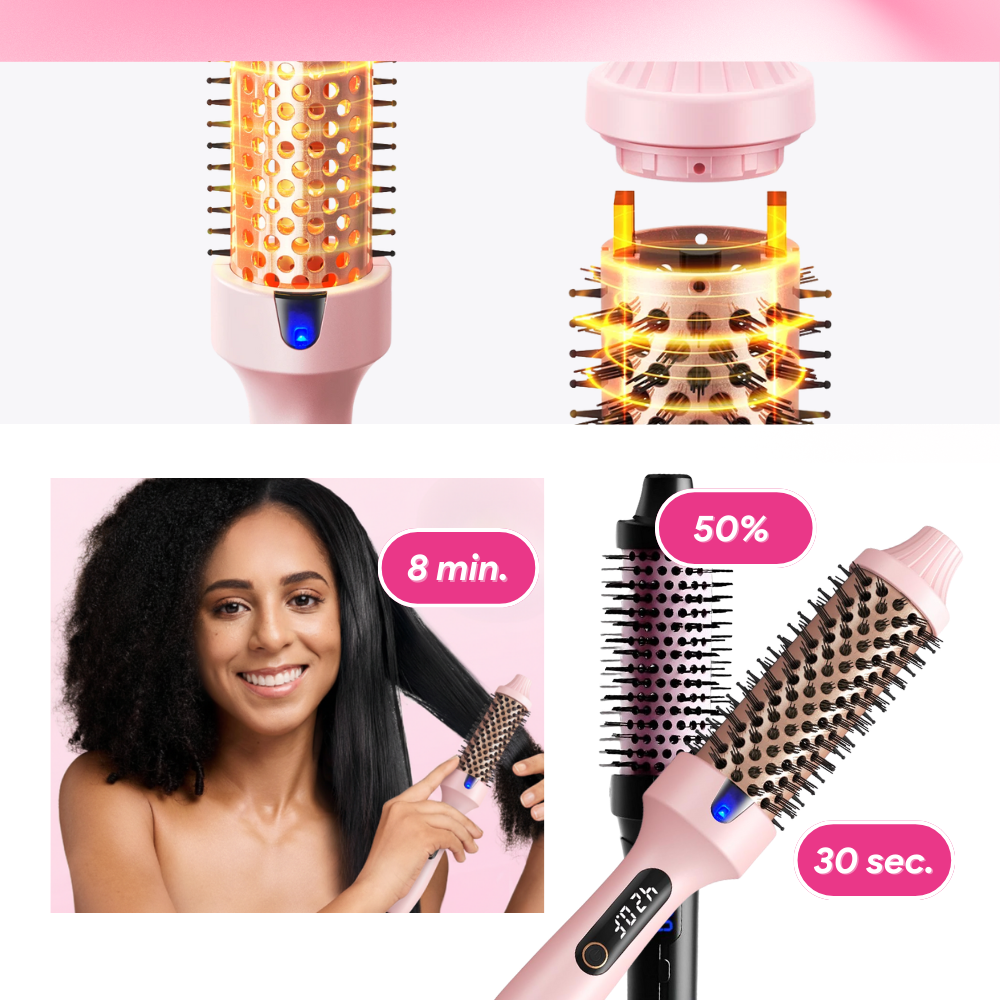 3-in-1 Heated Round Brush - Ozerty
