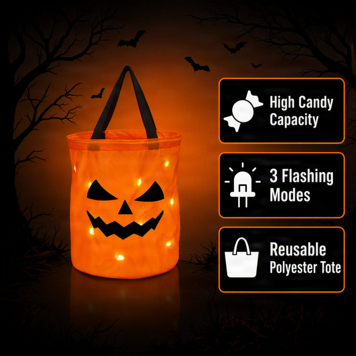 Glowing Halloween Trick or Treat Bag - Ozerty