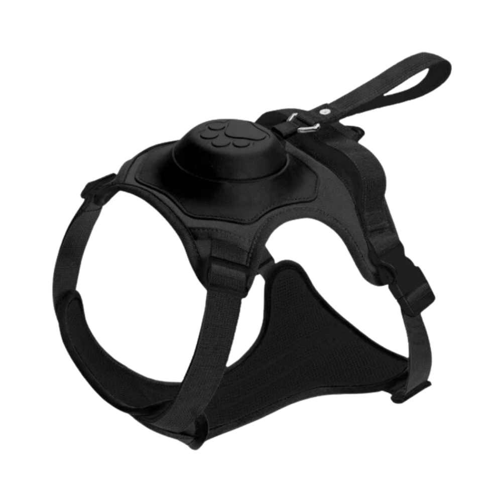 Adjustable Ergonomic Retractable Leash Set -Black - Ozerty