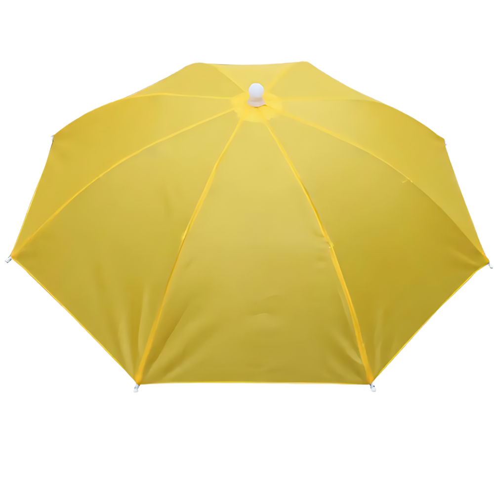 Adjustable Hand-Free Umbrella Hat -Yellow - Ozerty