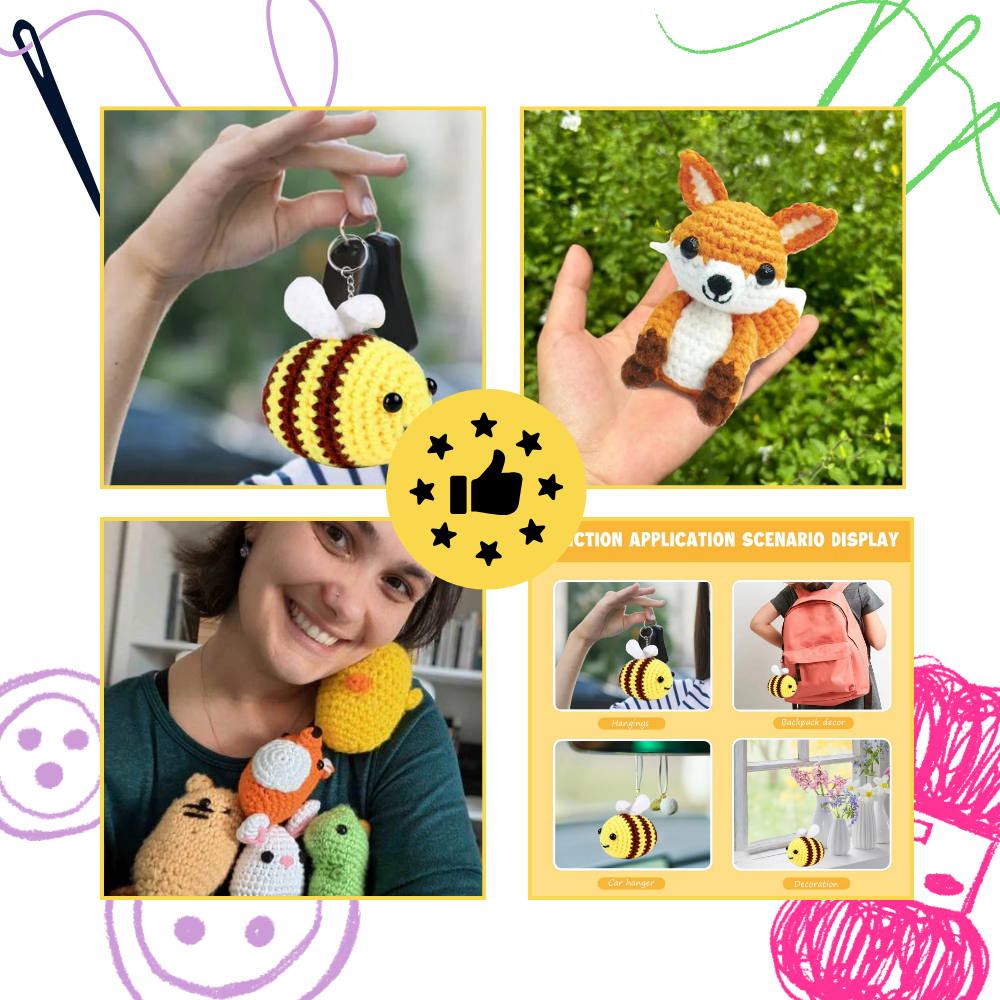 Beginner's Creative Crochet Animal Kits - Ozerty