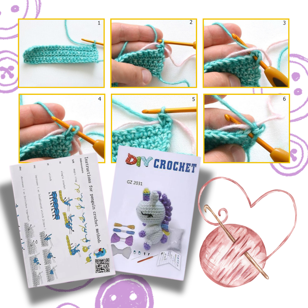 Beginner's Creative Crochet Animal Kits - Ozerty