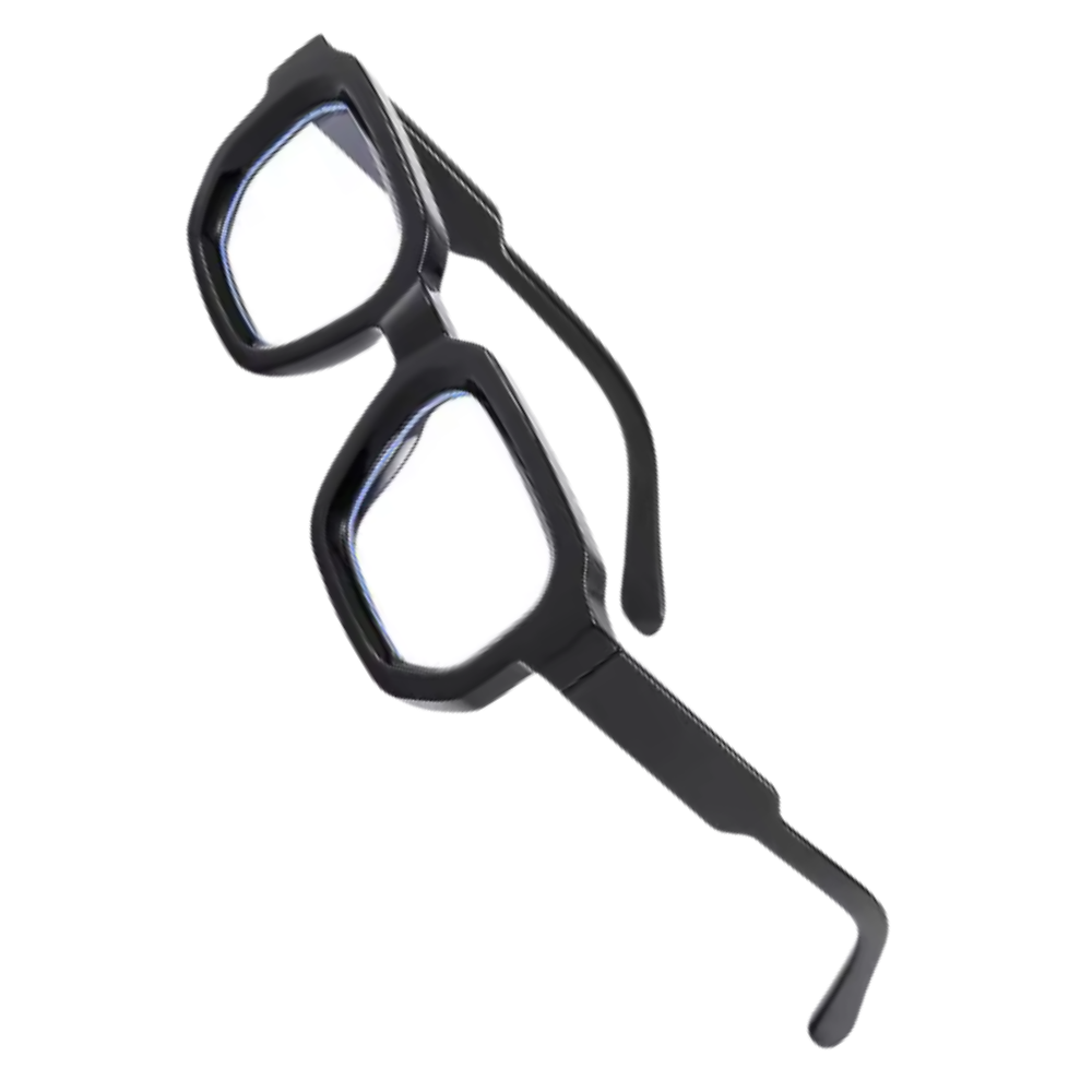 Bold Energy Rectangle UV Sunglasses  -Black Transparent - Ozerty