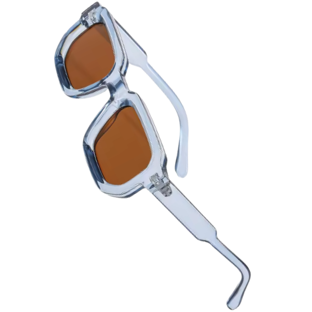 Bold Energy Rectangle UV Sunglasses  -Transparent Tea - Ozerty