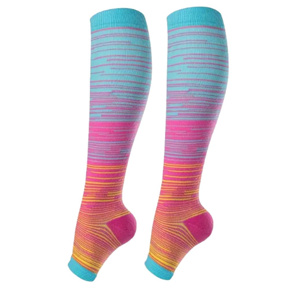 Elastic Open Toe Compression Sock -Pink - Ozerty