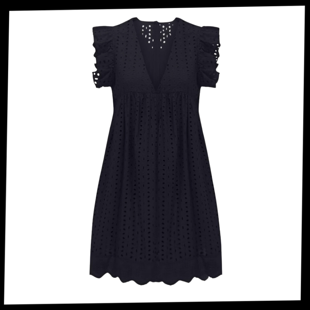 Elegant Broderie Anglaise Dress - Ozerty