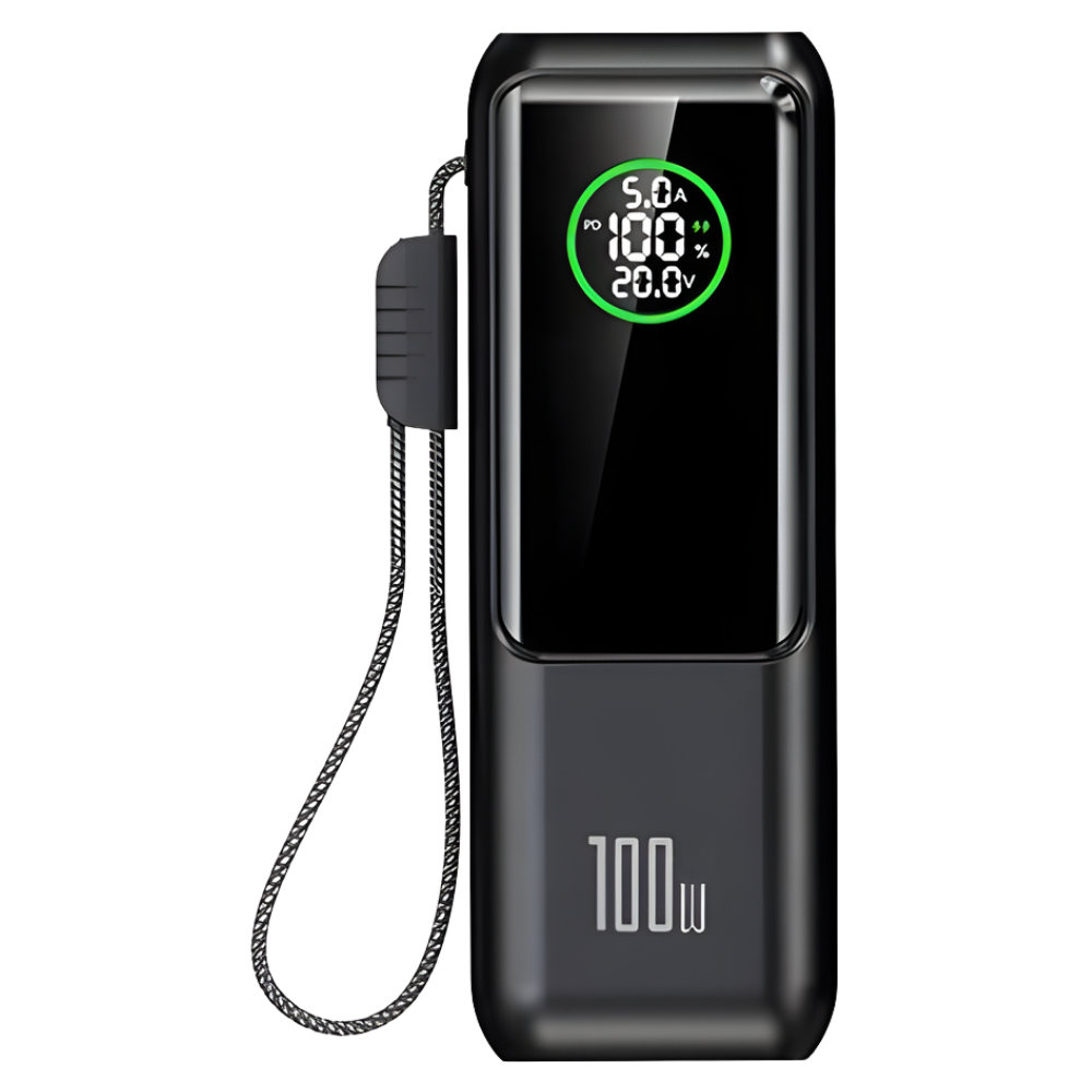 Fast Power Built-In Cable Power Bank -Black - Ozerty