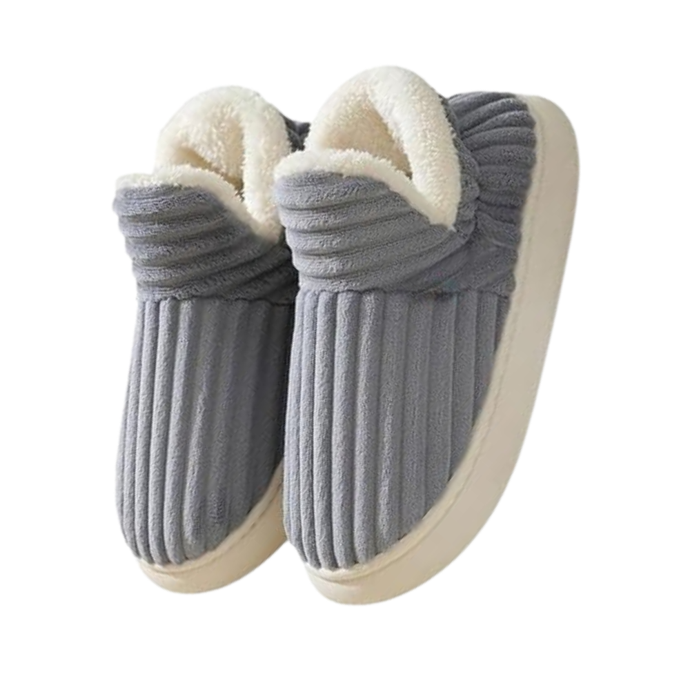 Fluffy Plush House Slip-On -Gray - Ozerty