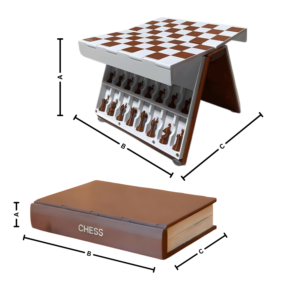 Functional Decor Book Folding Chess Board - Ozerty