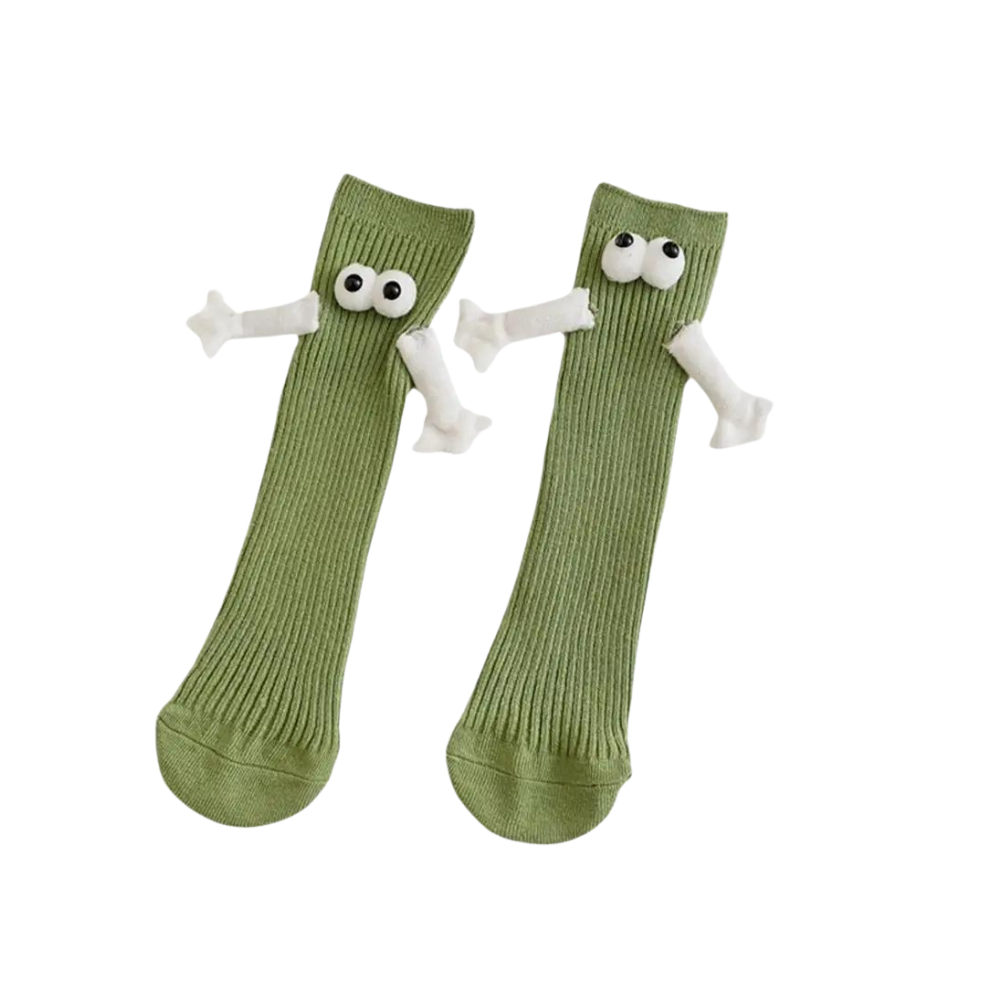 Funny Magnetic Hands Socks -Green - Ozerty