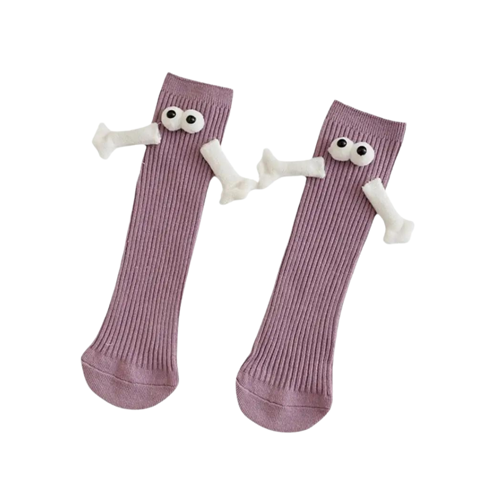 Funny Magnetic Hands Socks -Purple - Ozerty