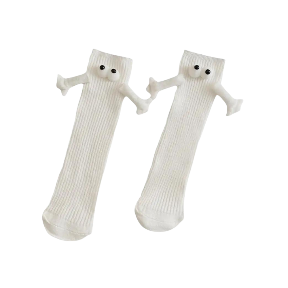 Funny Magnetic Hands Socks -White - Ozerty
