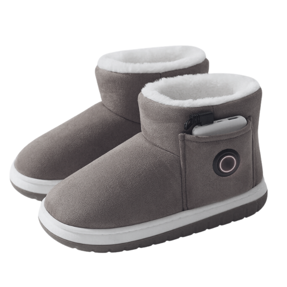 Graphene Heated Cotton Shoes -Gray - Ozerty