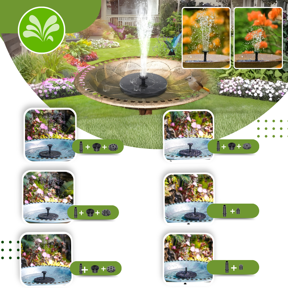 Instant Charm Garden Floating Solar Fountain  - Ozerty