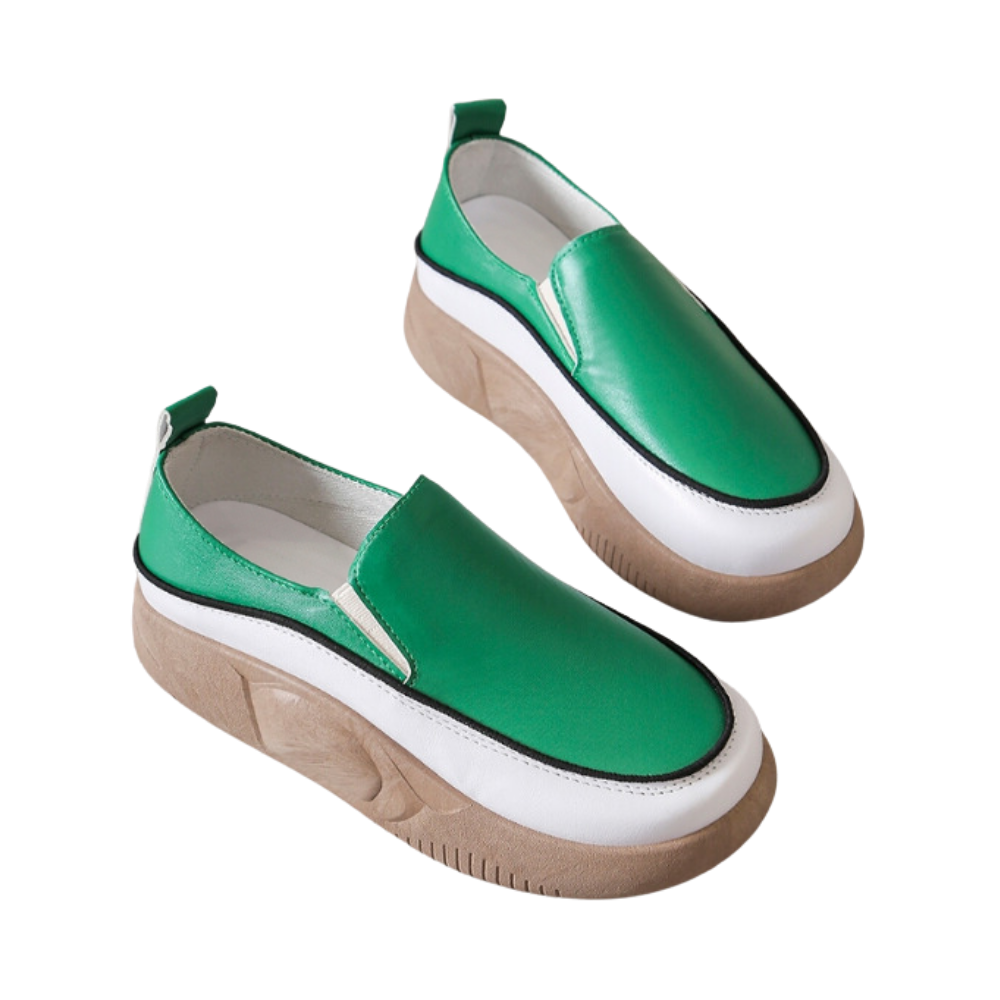 Lightweight Soft Platform Loafers -Green - Ozerty