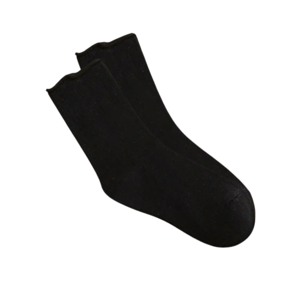 Non-Constricting Seamless Quarter Socks -Black - Ozerty