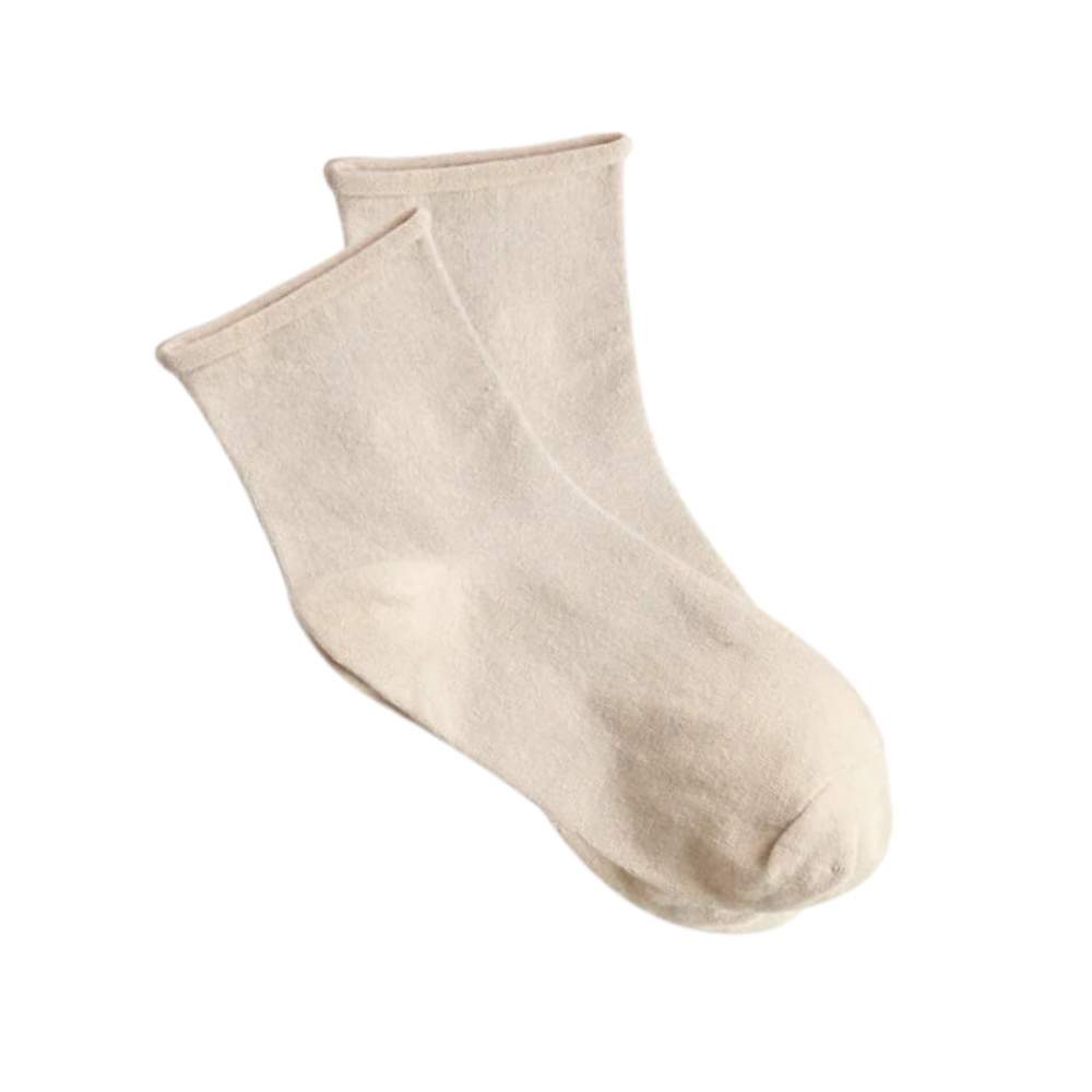 Non-Constricting Seamless Quarter Socks -Khaki - Ozerty