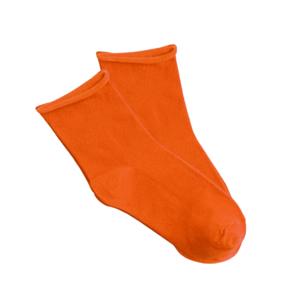 Non-Constricting Seamless Quarter Socks -Orange - Ozerty