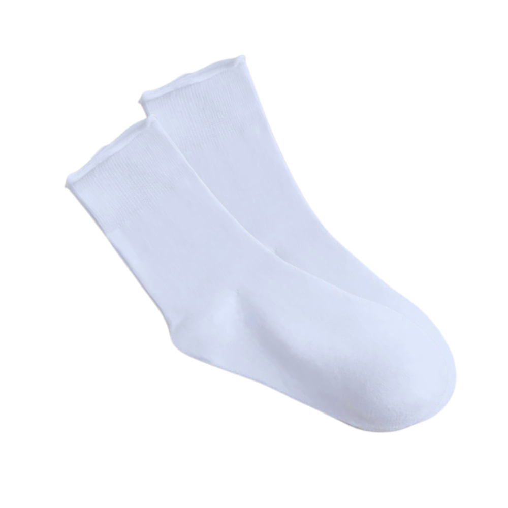 Non-Constricting Seamless Quarter Socks -White - Ozerty