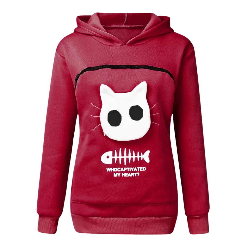 Pet Interaction Enhancer Hoodie -Dark Red - Ozerty