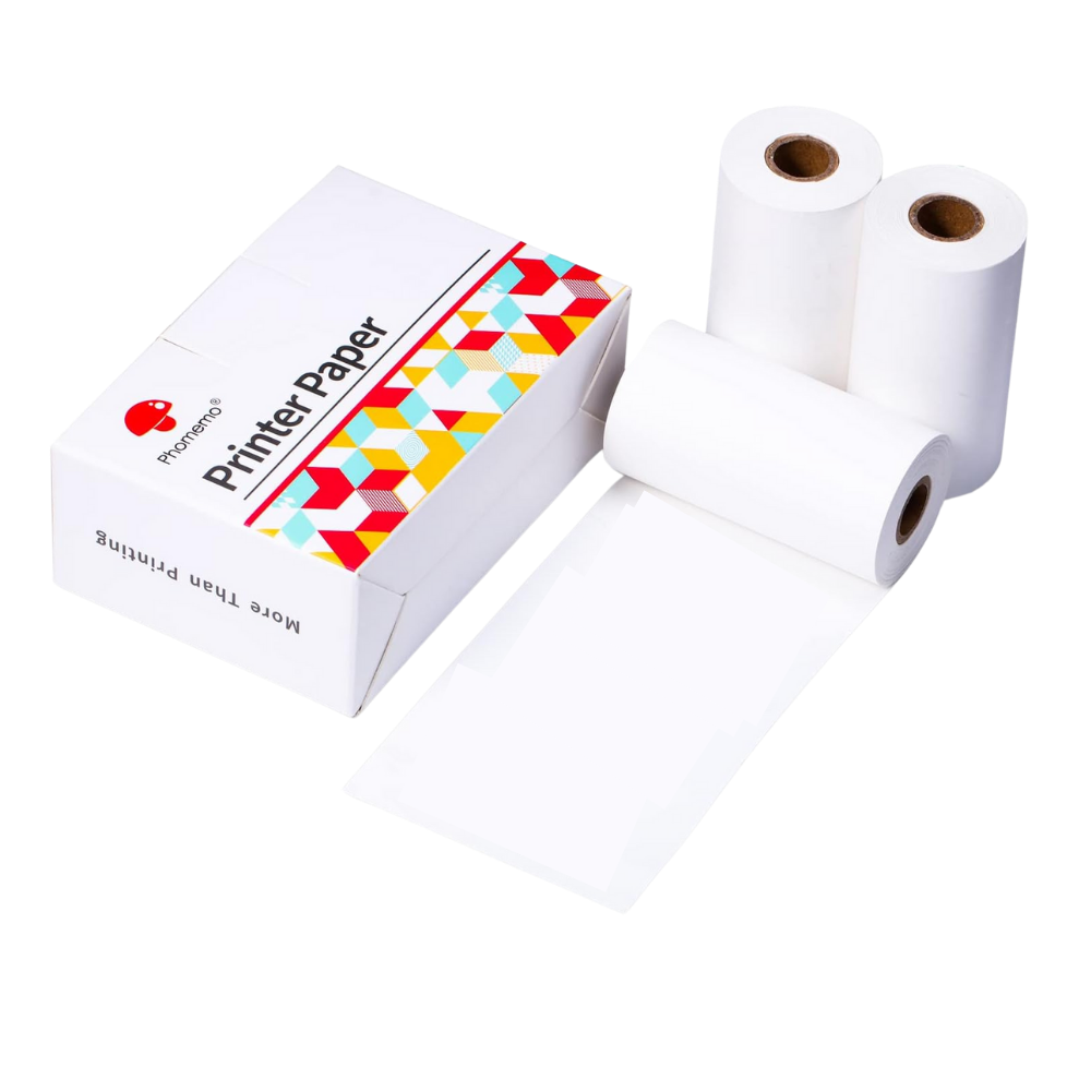 Phomemo Inkless Sticker Printer -3 White Rolls - Ozerty