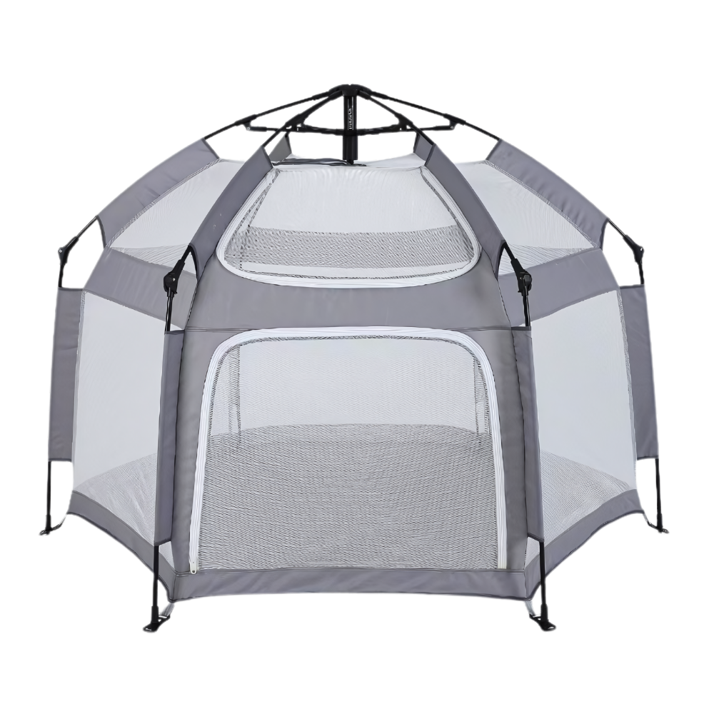 Pop-up Mesh Children's Playpen -Dark Grey - Ozerty