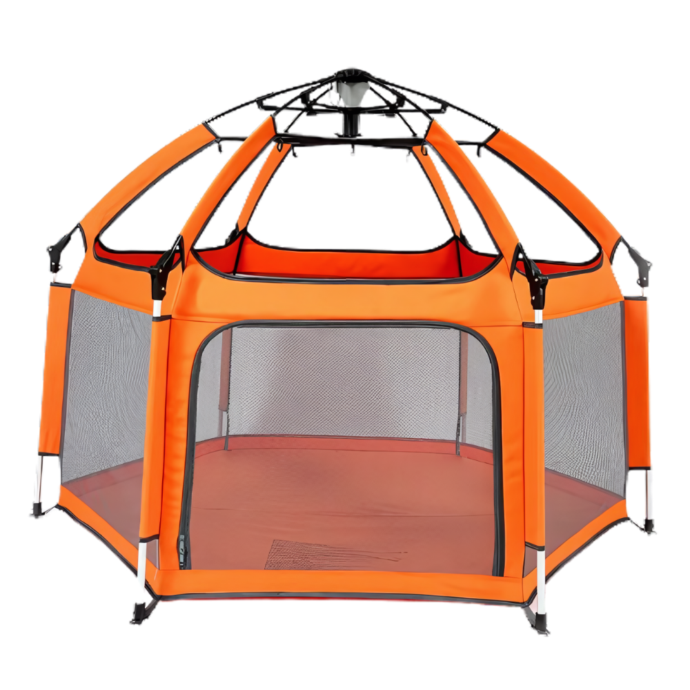 Pop-up Mesh Children's Playpen -Orange - Ozerty