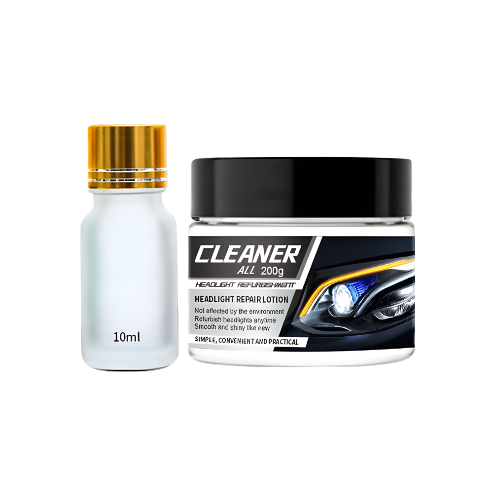 Protectant Headlight Cleaner Kit -Repair Liquid + Restoration Paste - Ozerty