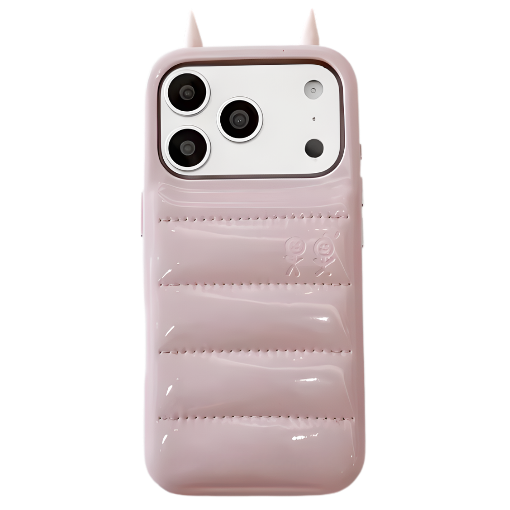 Puffer Horn Phone Case -Pale Pink - Ozerty