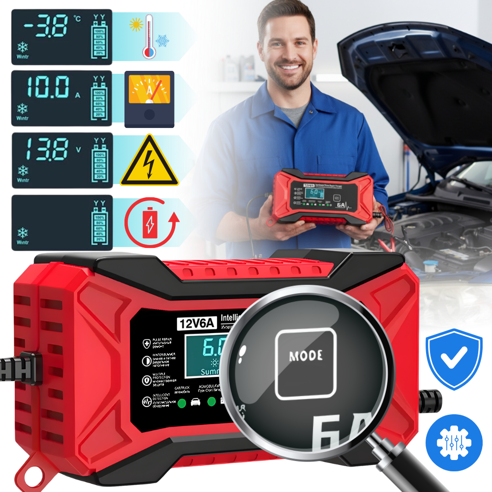 Smart 12V Battery Revive Charger - Ozerty