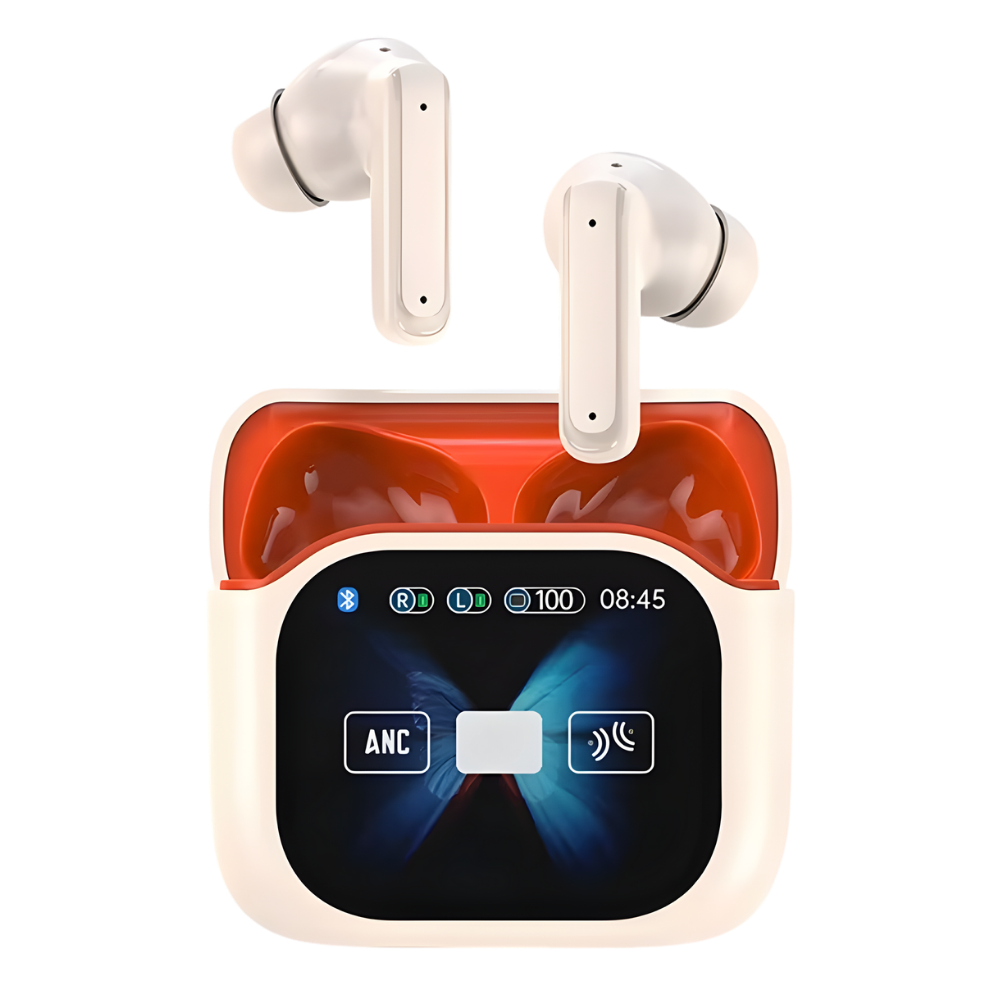 Smart Noise Cancelling Earbuds -Beige - Ozerty