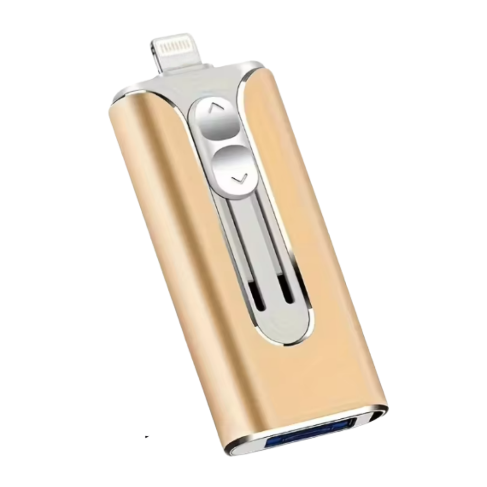 Speed Transfer 3-in-1 Flash Drive -Gold - Ozerty