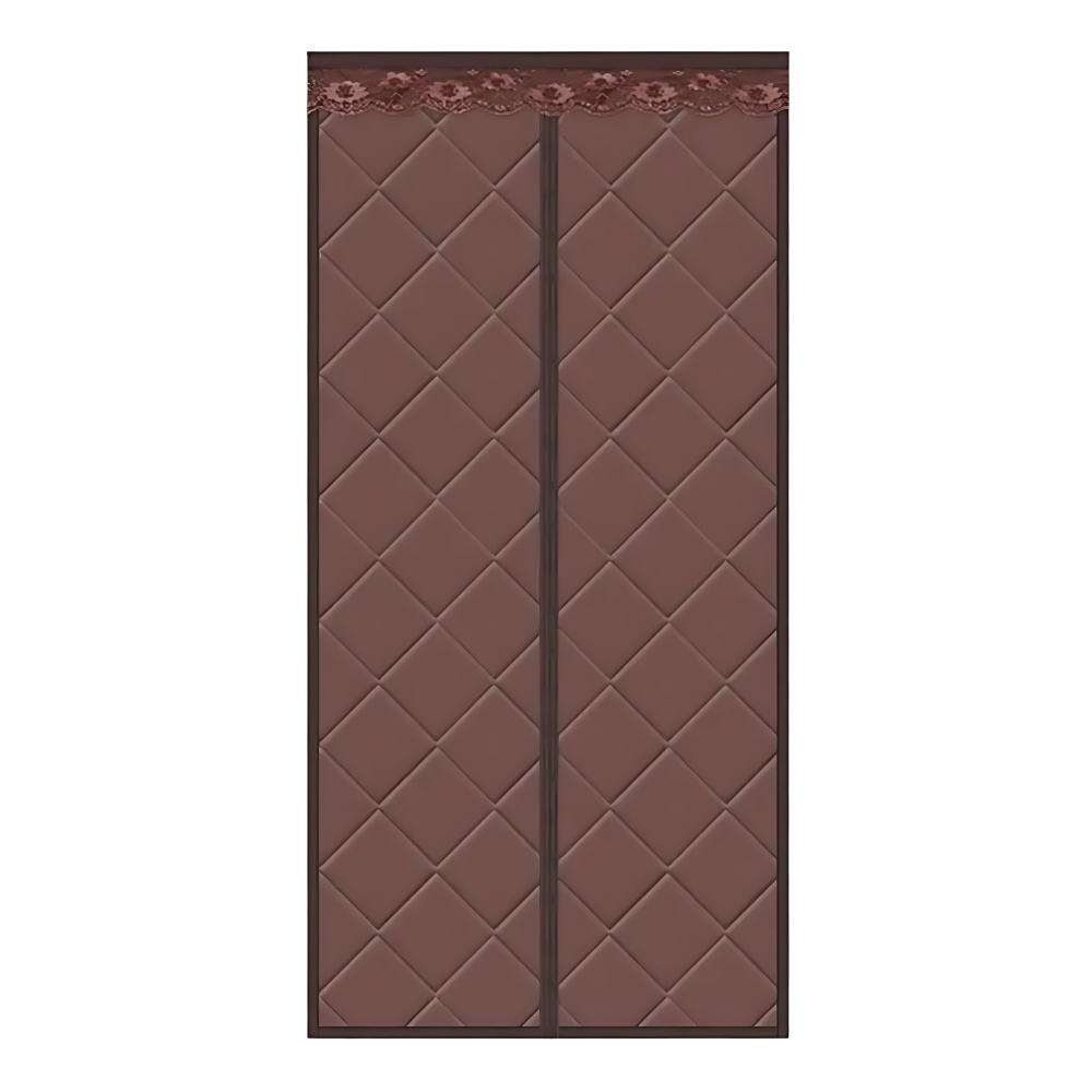Stylish Thermal Efficient Door Curtain  -Brown - Ozerty