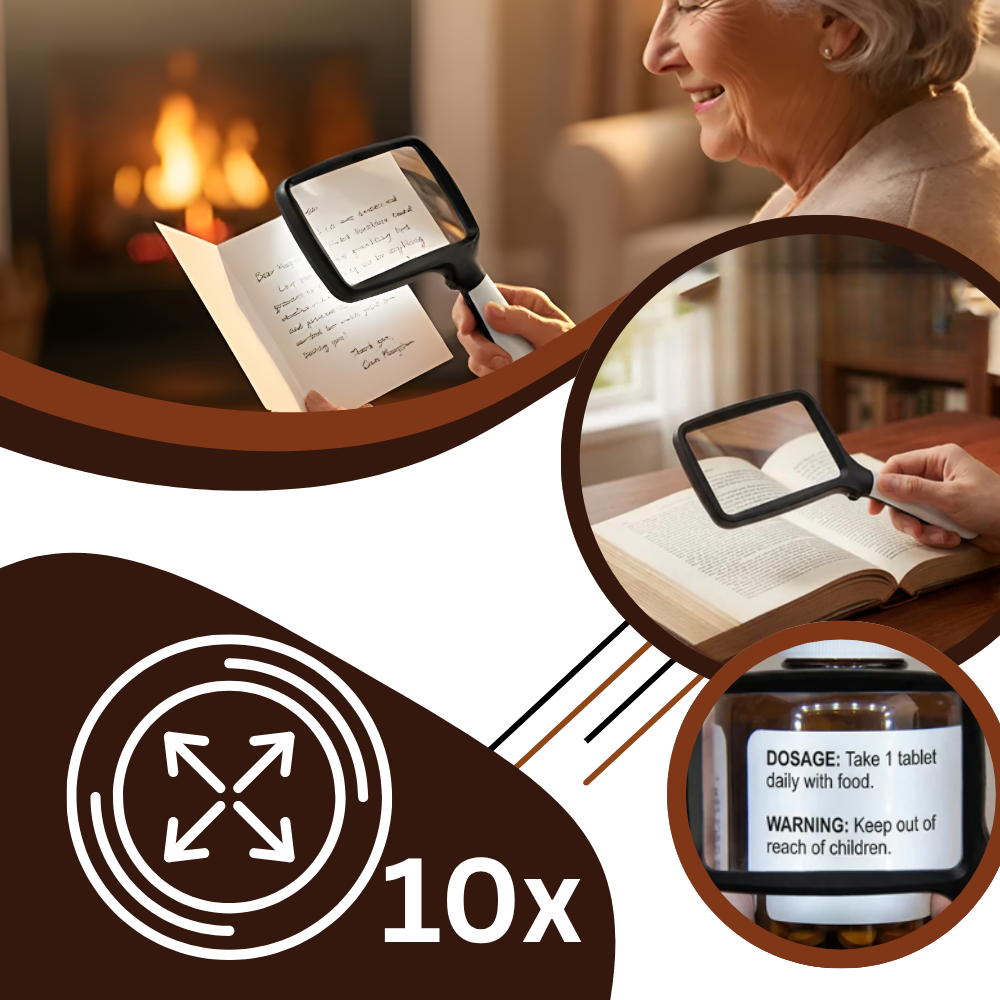 Wide Bright Reading Rectangular Magnifier - Ozerty