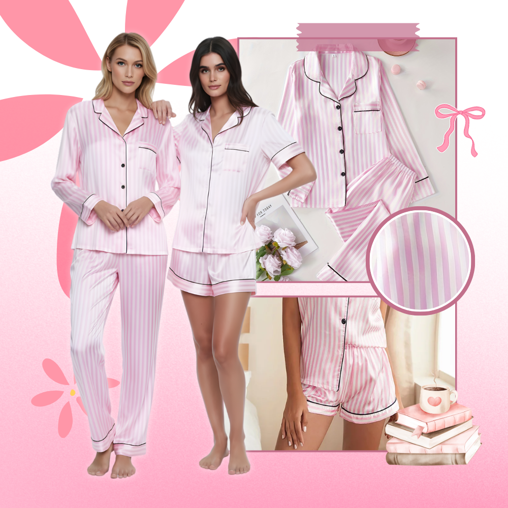 Women's Rosy Satin Pajamas - Ozerty